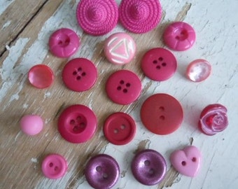 Pretty in Pink Vintage Buttons