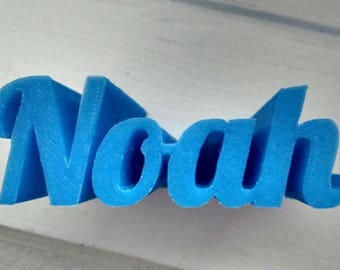 Blue custom 3D printed name desk decor