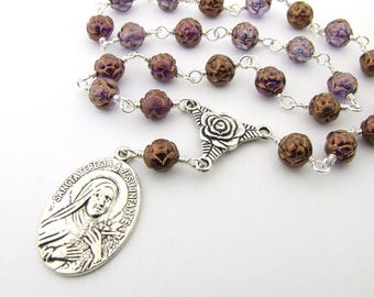 Saint Theresa Chaplet - Catholic Chaplet of Saint Theresa the Little Flower Rosary - Unbreakable Chaplet - Pocket Chaplet - Catholic Gift