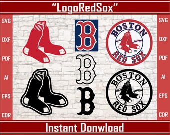 Logo Boston Red Sox Svg. Vector Baseball Clipart. Red Sox die cut, Dxf file, Vector for textile cutting and CNC laser. Red Sox Silhouette