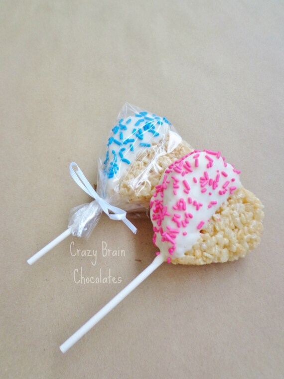 Baby Shower Rice Krispie Heart Pops 12