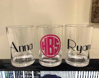 Monogrammed acrylic Bathroom cup. Perfect for everyone in the family! Personalized with your name or monogram
