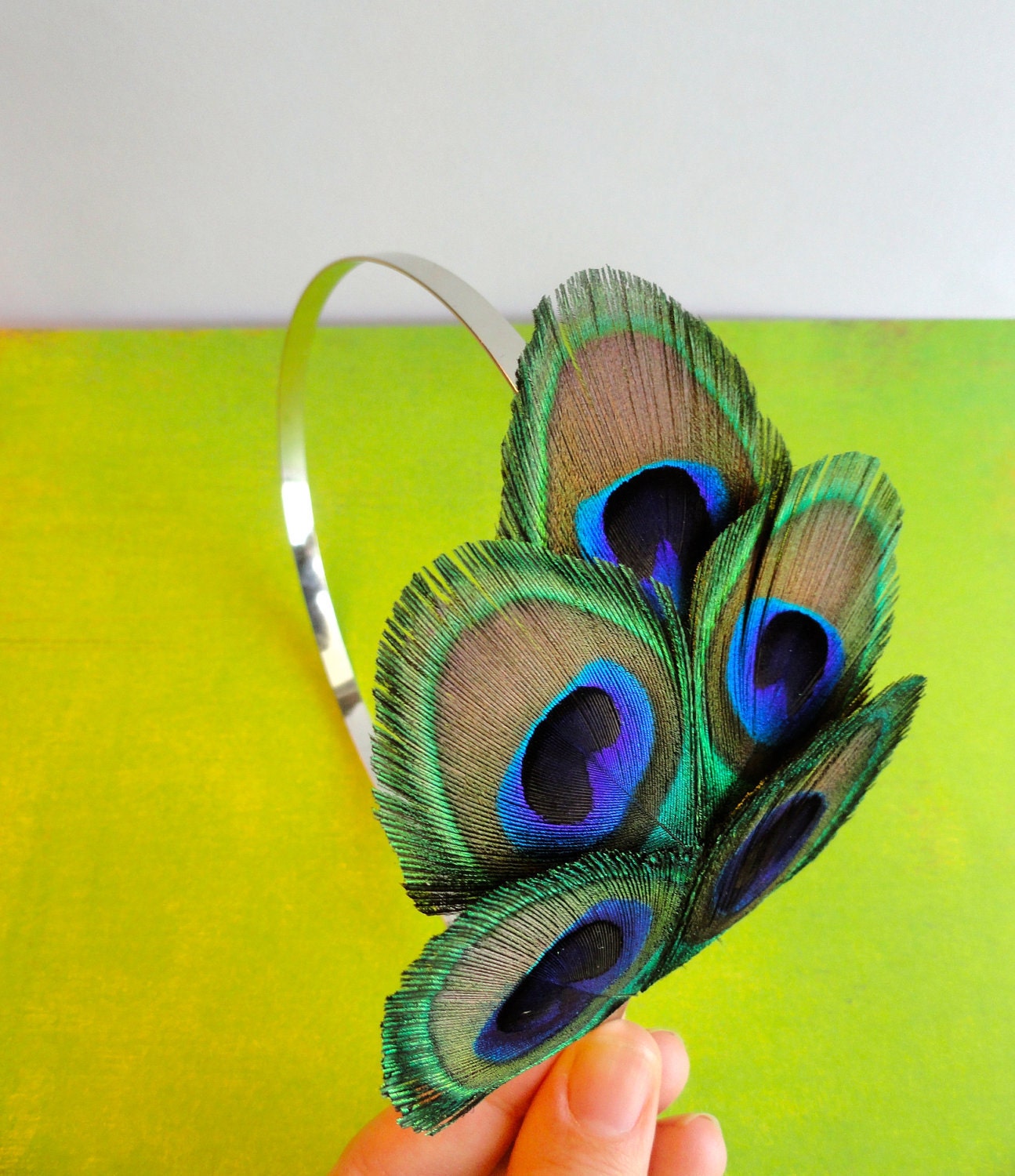 MEGS Peacock Feather Headband Hair Fascinator