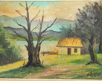 Painting, Oil painting, original Painting, Original oil Painting, signed painting, vintage Framed Painting, landscape.