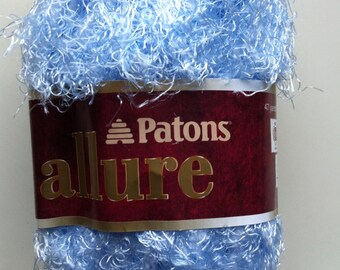 Patons ALLURE AQUAMARINE Color #04128 dyelot #97182 Crochet and Knitting Eyelash Yarn Soft Yarn for Trim ~