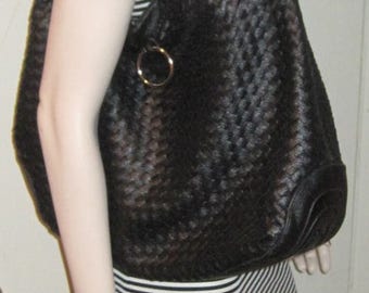 WOMEN'S Ladies FASHION Vogue Sheek Black HOBO Shoulder Bag Purse