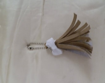Small suede tassel keychain
