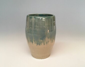 Speckled robin egg blue cup.