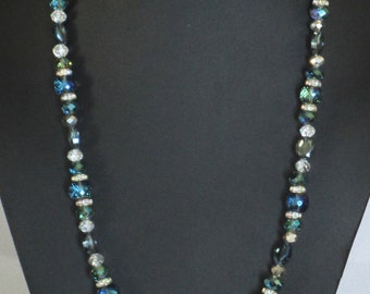 Chunky blue and silver necklace