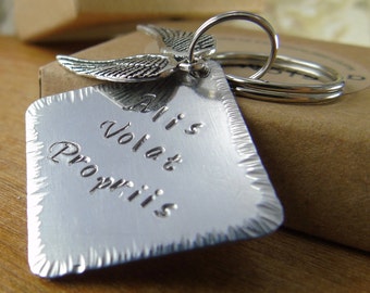 Key Ring Alis Volat Propriis She Flies By Her Own Wings For Her Inspirational Quote Daughter Gift