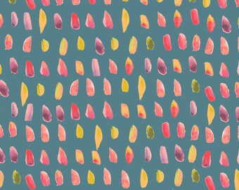 CLEARANCE Yardage, Monaluna Haiku 2, Brush Teal Poplin 100% Organic Quilting Cotton, Modern Fabric, Modern Quilt, Small Print