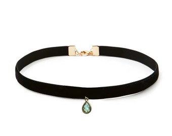 Black Velvet Labradorite Choker Necklace |
