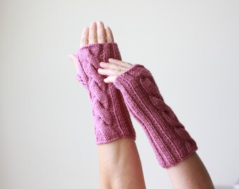 Cable knit arm warmers & wrist warmers
