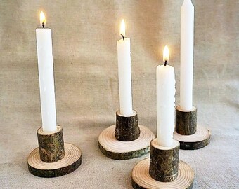 Items similar to Rustic Wooden Candle Holders Pallet Decor Centerpiece