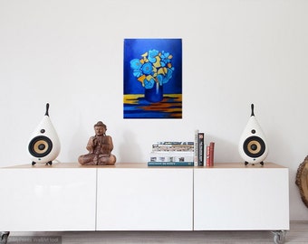 Feeling Blue. 18" X 24" gallery wrapped canvas
