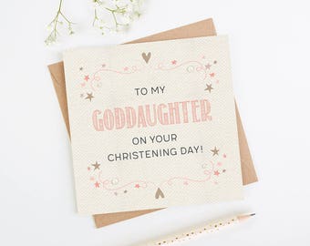 Goddaughter Christening Day Card