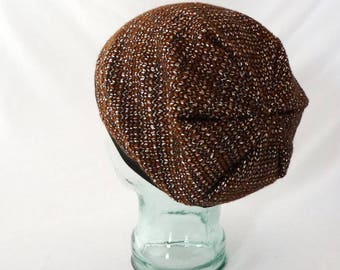 Slouchy Hat, Womens Hat, Boho Hat, Hipster Beanie, Hippie Winter Hat, Toque, Chestnut Brown, Silver, Black, Gift for Her, Comfy, Wool Beanie