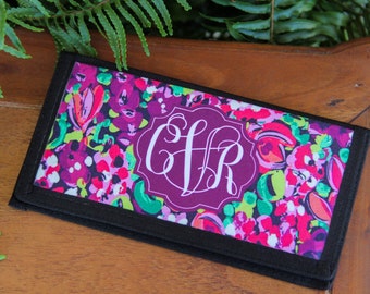 Personalized Checkbook Cover, Custom Made Checkbook Cover, Monogrammed Checkbook Cover, Monogrammed Checkbook Cover with Credit Card Holder