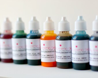 Professional liquid dyes for silk flower making