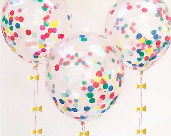 Confetti Balloons (set of 8), Rainbow Confetti Decor, Meri Meri Party Balloons, Birthday Party Decorations, Toddler & Kids Rainbow Party