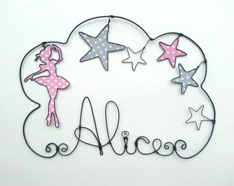Name wire personalized cloud "a dancer amongst the stars" nursery wall decor
