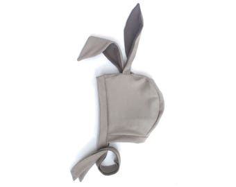 Bunny Bonnet, Bunny Hat, Organic Cotton Bonnet, Baby Bonnet, Toddler Bonnet, Boy Bonnet, Girl Bonnet, Halloween Costume, Baby Shower Gift