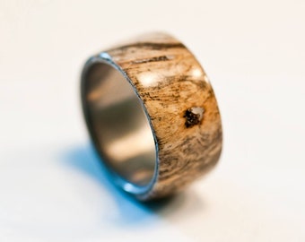 Wood Burl and aluminum rings