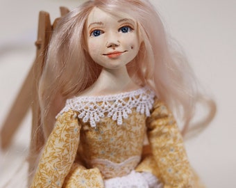 Art doll Ooak doll Artists dolls Art clay doll Collectible art doll Decorative art doll My Tenderness Ooak art doll Gift for girl doll