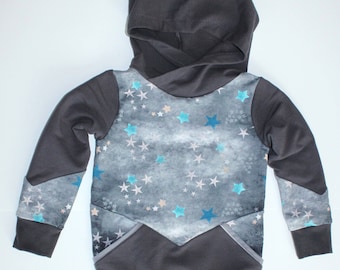 On Point Hoodie charcoal with stars