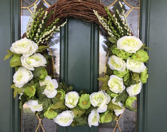 Front Door Wreath - Spring Wreaths for Front Door Wreath - Spring Wreaths - Summer Wreaths for Front Door - Summer Wreaths - Green Wreaths