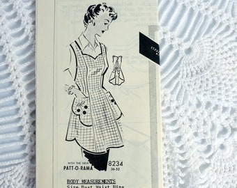Vintage Mail Order Sewing Pattern- Patt-O-Rama Patterns 8234 Ladies Apron Size 36 Bust 38