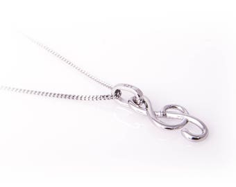 Music Charm in Sterling Silver - Musician Gift - Music Lover- Treble Clef Charm - Music Necklace -Music Note