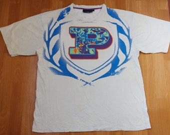 PHAT FARM t-shirt, vintage white jersey 90s hip-hop clothing, 1990s hip hop shirt, og, gangsta rap, size XL