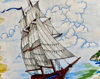 Barbary Coast Pirate Ships Quilting Fabric 3 yd by 44 inches