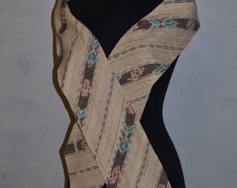 Vintage 80s Southwestern Western Digital print Pastel. Silk Sash obi wrap belt by CB Originals. VFG Extra wide. Deadstock item.