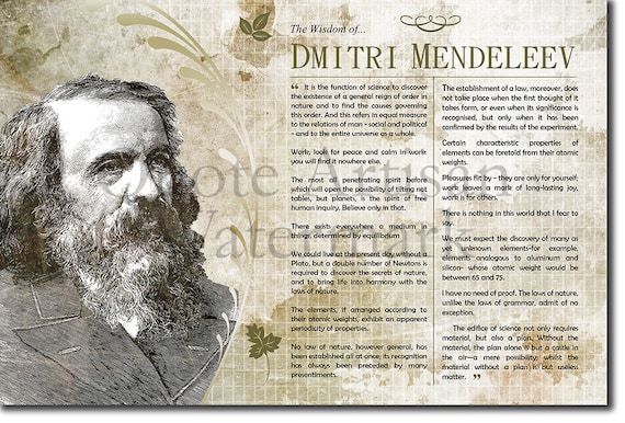 The Wisdom of Dmitri Mendeleev Original Art Print Featuring