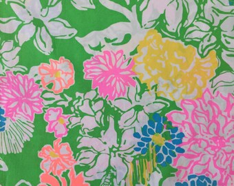 hibiscus stroll poplin cotton fabric square 17"x17" ~ lilly pulitzer