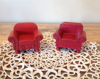 Pair of Strombecker Dollhouse Armchairs