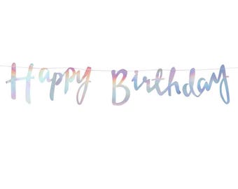 Iridescent Happy Birthday Bunting
