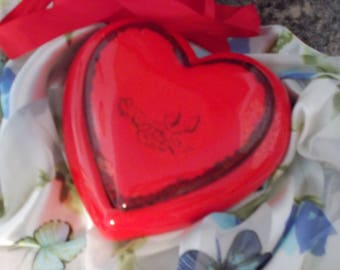 Vintage Heart Shaped Trinket Box