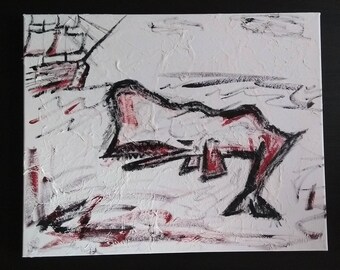 Moby Dick, whale, abstract, acrylic, canvas