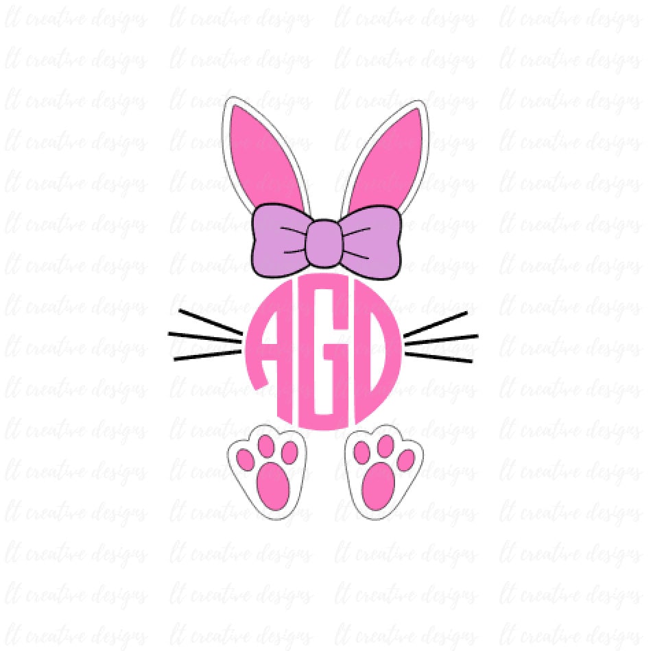 Download Easter Monogram Bunny SVG Easter SVG Monogram Bunny SVG