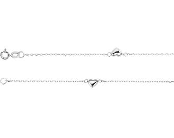 Sterling Silver Heart Anklet, Silver anklets.