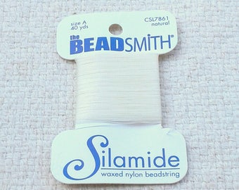 Natural Color Silamide Waxed Nylon Beading String - 40 Yards