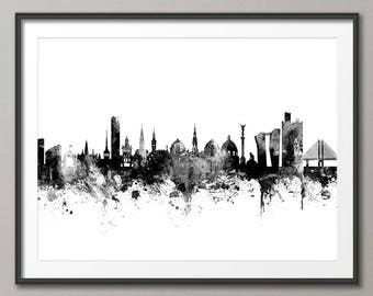 Copenhagen Skyline, Copenhagen Denmark Cityscape Art Print (2854)