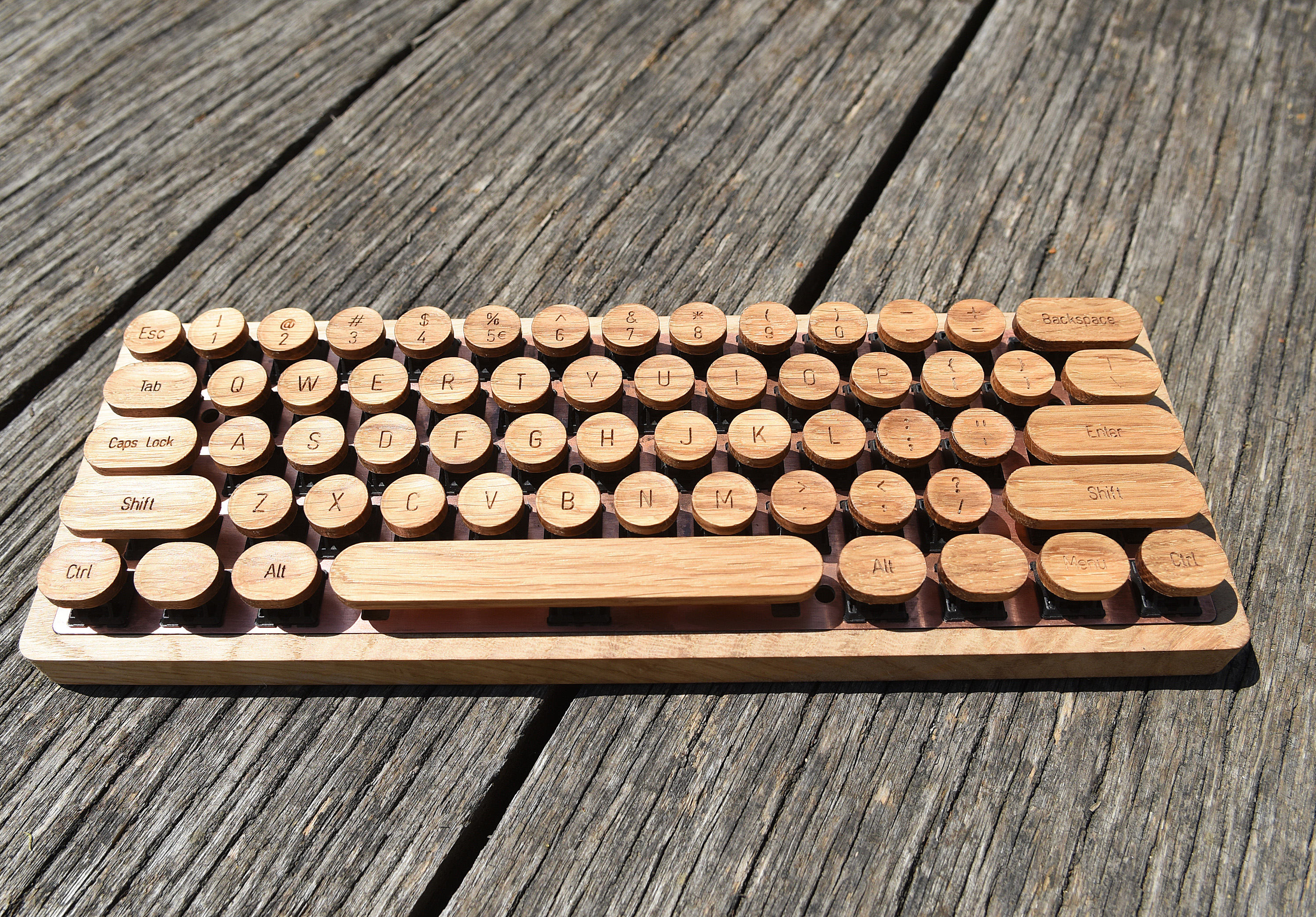 Wooden Typewriter Keycaps Cherry MX switch compatible