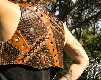 TUPI Leather Vest // Handmade Tribal Clothing