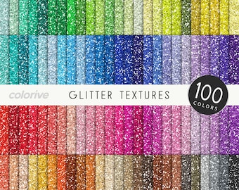 Glitter digital paper 100 rainbow colors seamless glitter textures metallic pink bright pastel printable scrapbook papers