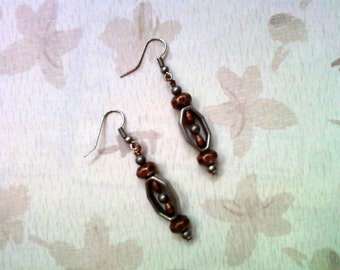 Copper and Brushed Nickel Earrings (1896)