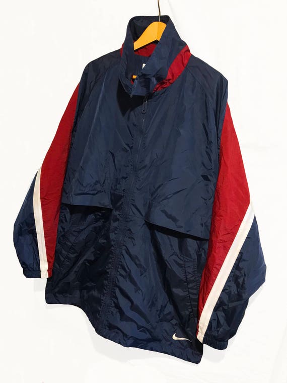 Vintage 90s Nike Swoosh Windbreaker jacket Big Logo Navy